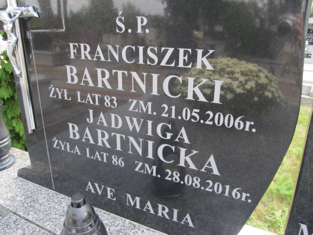 Franciszek Bartnicki Szczutowo - Grobonet - Wyszukiwarka osób pochowanych