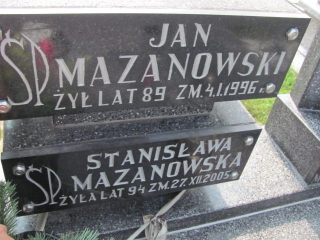 Jan Mazanowski Szczutowo - Grobonet - Wyszukiwarka osób pochowanych