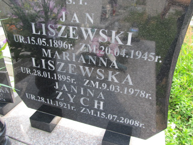 Jan Liszewski 1896 Szczutowo - Grobonet - Wyszukiwarka osób pochowanych